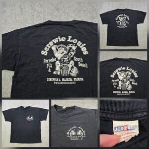VTG Screwie Louies T Shirt Mens XL Florida Porpoise Pub Biker Bar Motorcycle